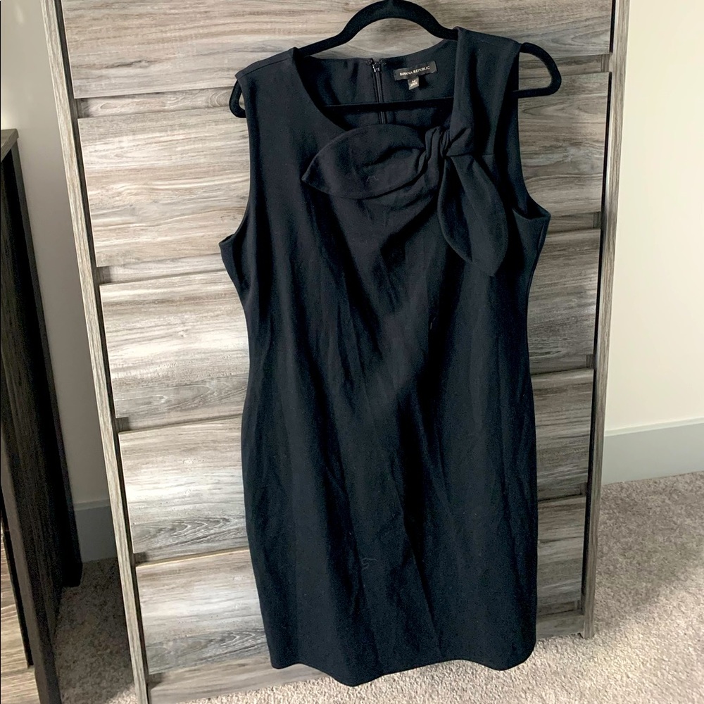 ⭐️Banana Republic⭐️ black bow-neck sheath dress 14